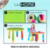 Mesita Infantil Redonda Verde En Plástico Ø70xh.48cm Wellhome