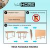 Tapa Mesa Plegable Madera Sin Barniz, L.100 X F.60 X H.75 Wellhome