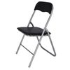 Silla Plegable Metálica Acolchada Negra 44,5x47,5x89 Wellhome