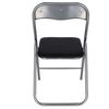 Silla Plegable Metálica Acolchada Negra 44,5x47,5x89 Wellhome