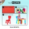 Silla Infantil Roja Plástico Fuerte Y Resistente 38x35x67cm Wellhome