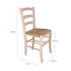 Wellhome Silla Rustica Acabado Sin Barniz, 42,5x41x87,5 Cm