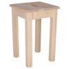 Banqueta Cuadrada Baja En Madera Sin Barniz, 32,5x32,5x45 Cm Wellhome