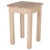 Banqueta Cuadrada Baja En Madera Sin Barniz, 32,5x32,5x45 Cm Wellhome