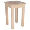 Banqueta Cuadrada Baja En Madera Sin Barniz, 32,5x32,5x45 Cm Wellhome