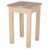 Banqueta Cuadrada Baja En Madera Sin Barniz, 32,5x32,5x45 Cm Wellhome