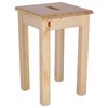 Banqueta Cuadrada Madera De Pino Barniz, 32,5x32,5x45cm Wellhome