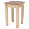 Banqueta Cuadrada Madera De Pino Barniz, 32,5x32,5x45cm Wellhome