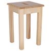 Banqueta Cuadrada Madera De Pino Barniz, 32,5x32,5x45cm Wellhome