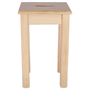 Banqueta Cuadrada Madera De Pino Barniz, 32,5x32,5x45cm Wellhome