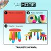 Taburete Infantil Rojo Plástico Fuerte Y Resistente 30x26cm Wellhome