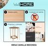 Mesa Camilla Gazte Redonda Sin Barniz, 90x90x75 Cm Wellhome