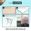 Mesita Flex Auxiliar Madera Haya Y Melamina Blanca 48x35x64cm Wellhome