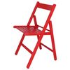 Silla Bas En Madera De Haya En Rojo, 43x47x79 Cm Wellhome