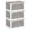 Set De 3 Cajas De Almacenamiento Plegable Blanco 116l