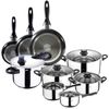 Set Batería 8pc + 3 Sartenes 16/20/24cm + Olla A Presión Ø22 De 6l San Ignacio