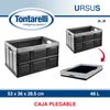 Set 2 Cajas Tontarelli Plegables 46l/62l Plata Y Negro, Azul Y Negro