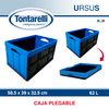 Set 2 Cajas Tontarelli Plegables 46l/62l Plata Y Negro, Azul Y Negro