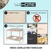 Mesa Camilla Rectangular En Madera De Haya Sin Barniz 140x80x75