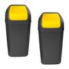 Set De 2 Cubos - Papeleras Con Tapa Basculante De 15l/u Color Amarillo