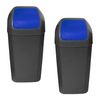 Set De 2 Cubos - Papeleras Con Tapa Basculante De 15l/u Color Azul