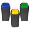 Set De 3 Cubos - Papeleras Con Tapa Basculante De 15l/u Color Verde,azul Y Amarillo