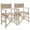 Set De 2 Sillones Director Plegables Estructura Sin Barniz Piedra, Madera De Haya