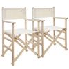 Set De 2 Sillones Director Plegables Estructura Sin Barniz Crudo Madera De Haya