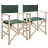 Set De 2 Sillones Director Plegables Estructura Sin Barniz Verde Oscuro Madera De Haya