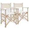 Set De 4 Sillones Director Plegables Estructura Sin Barniz Crudo Madera De Haya