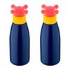 Set De 2 Botellas De Agua Rainbow De 500ml En Acero Inoxidable Color Azul