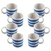 Set De 8 Tazas Rayas 36cl Cerámica Mediterranean Scalpers Home