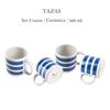 Set De 8 Tazas Rayas 36cl Cerámica Mediterranean Scalpers Home