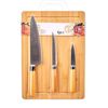 Set Tabla Bambú Con 3 Cuchillos Para Queso - Colección Kinvara