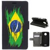 German Tech® - Funda Libro Bandera Pintada Brasil Para Motorola Moto C