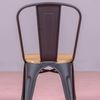 Silla Metálica Con Asiento De Madera De Olmo 44x53x83cm - Negro