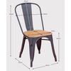 Silla Metálica Con Asiento De Madera De Olmo 44x53x83cm - Negro