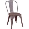 Silla Industrial Envejecida Con Asiento De Madera Oscura 44x53x83cm - Antique