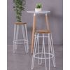 Taburete Industrial En Madera De Fresno  49x49x75cm - Blanco