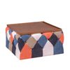 Mesa De Centro Tapizada En Patchwork 80x80x47cm - Patchwork