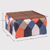 Mesa De Centro Tapizada En Patchwork 80x80x47cm - Patchwork