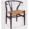 Silla Nórdica En Madera De Haya Natural Y Cuerda Ecológica 49x53x73cm - Negro