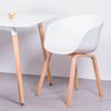 Silla Con Asiento De Plástico Y Patas De Madera De Haya 57x50x78cm - Blanco