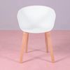 Silla Con Asiento De Plástico Y Patas De Madera De Haya 57x50x78cm - Blanco