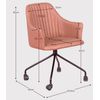 Silla De Oficina Tapizada En Tela Vintage 58x55x82cm - Naranja