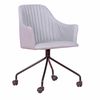 Silla De Oficina Tapizada En Tela Vintage 58x55x82cm - Gris Claro