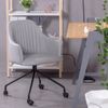 Silla De Oficina Tapizada En Tela Vintage 58x55x82cm - Gris Claro