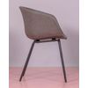 Silla Vintage Con Reposabrzos Tapizada En Polipiel Encerado 59x51x79cm - Gris Oscuro