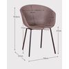 Silla Vintage Con Reposabrzos Tapizada En Polipiel Encerado 59x51x79cm - Gris Oscuro