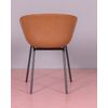 Silla Vintage Con Reposabrzos Tapizada En Polipiel Encerado 59x51x79cm - Naranja